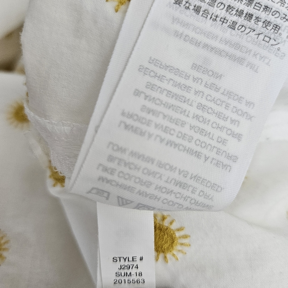 Madewell Courier Shirt White Sun Embroidered Short Sleeve Button Collared Top XS - Picture 8 of 8